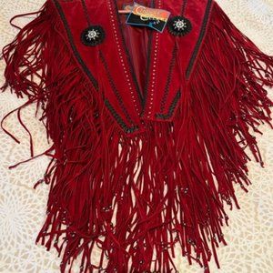 CRIPPLE CREEK SUEDE SHAWL WITH FRINGE